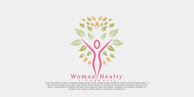 Vector woman healty logo design life