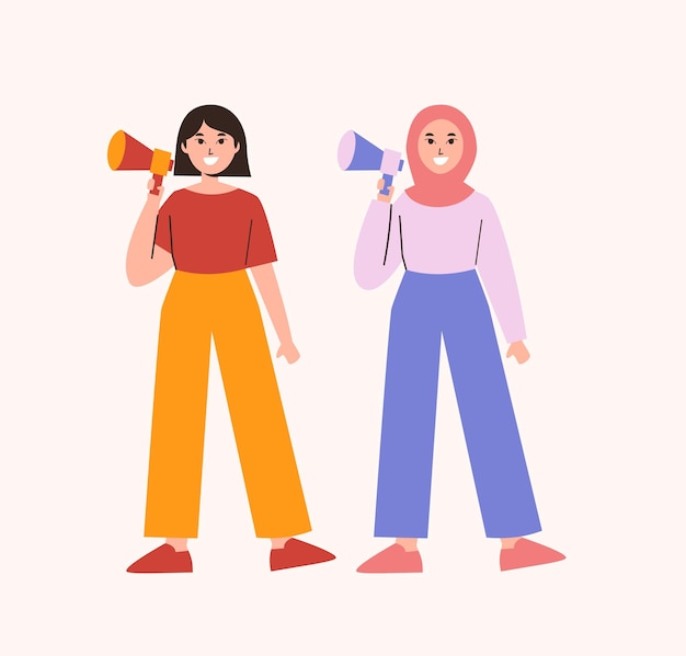 woman hold a megaphone