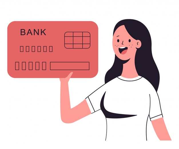 Woman holding credit card