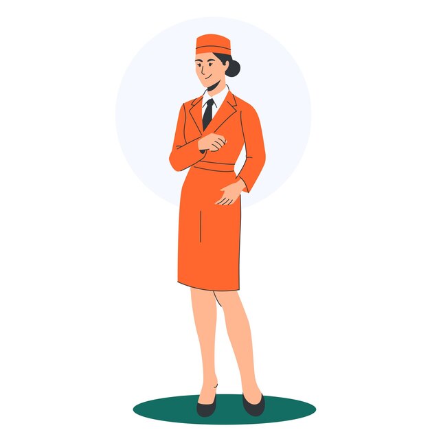 Woman hotel staff flat concept style