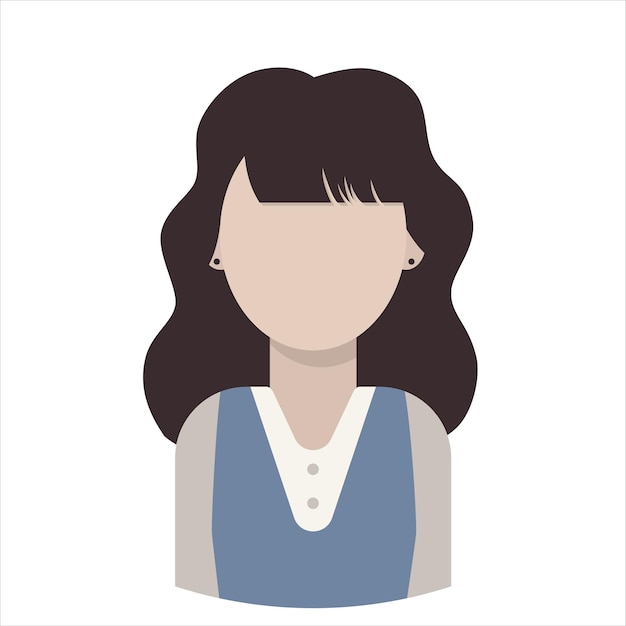 Premium Vector  Female avatar flat icon design vector illustration