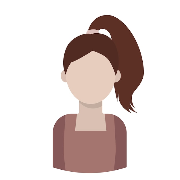 Vector woman icon flat user avatar vector illustration