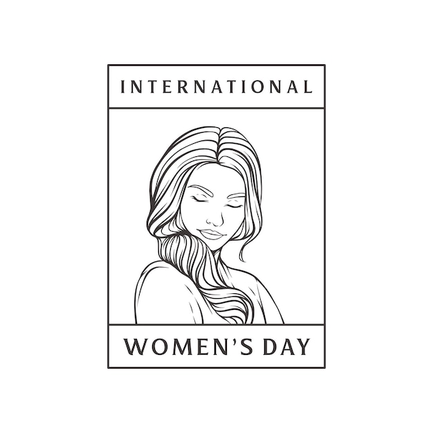 Woman illustration for International women's day in line art style