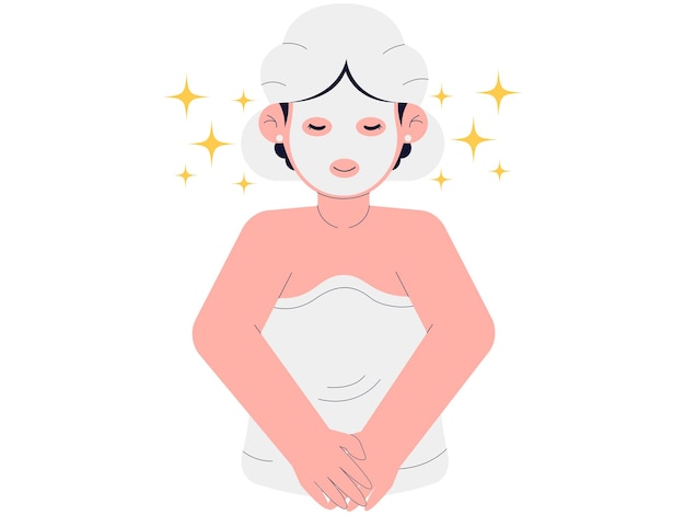 Woman is doing face mask illustration