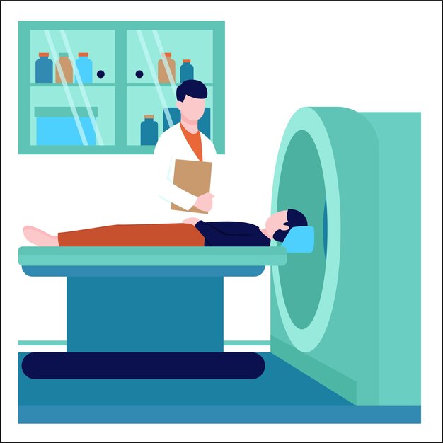 a woman is laying on a medical medical device with a medical sign that says medical