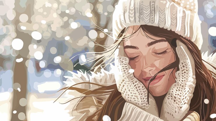 Вектор женщина спит с головой на груди.