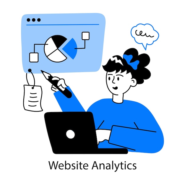 a woman is working on a computer with a graphic that says webpage