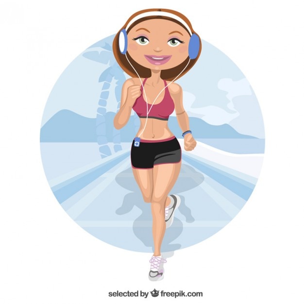 Woman jogging character