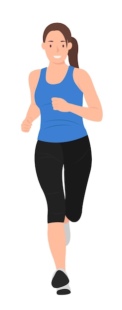 woman jogging isolated on white