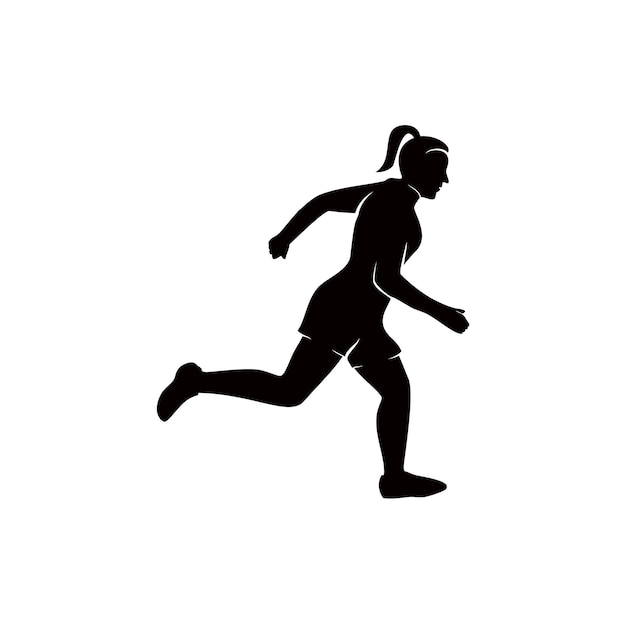 女性ジョギング トレーニング ランニング シルエット