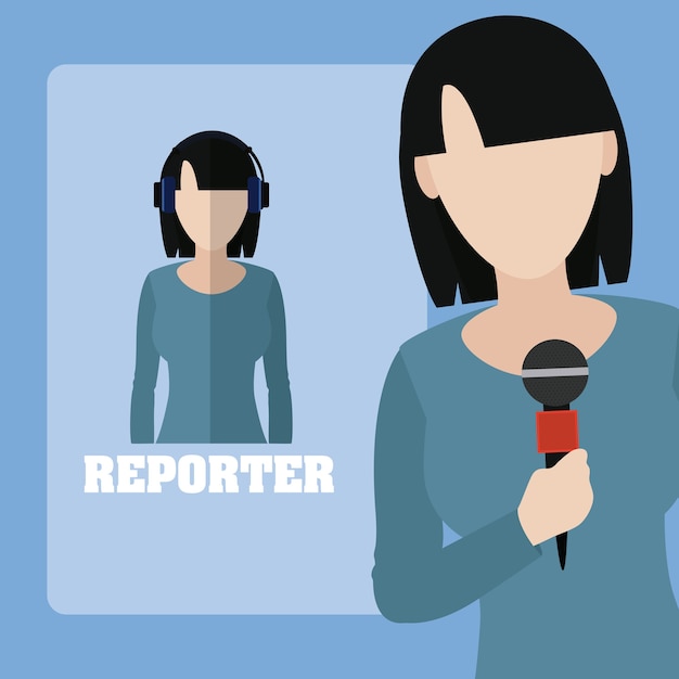 Woman journalist reporter