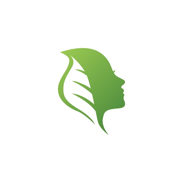 Woman leaf logo vector icon illustration