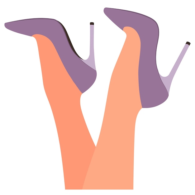 Vettore gambe di donna in scarpe tacco alto modello di scarpa da donna accessorio alla moda
