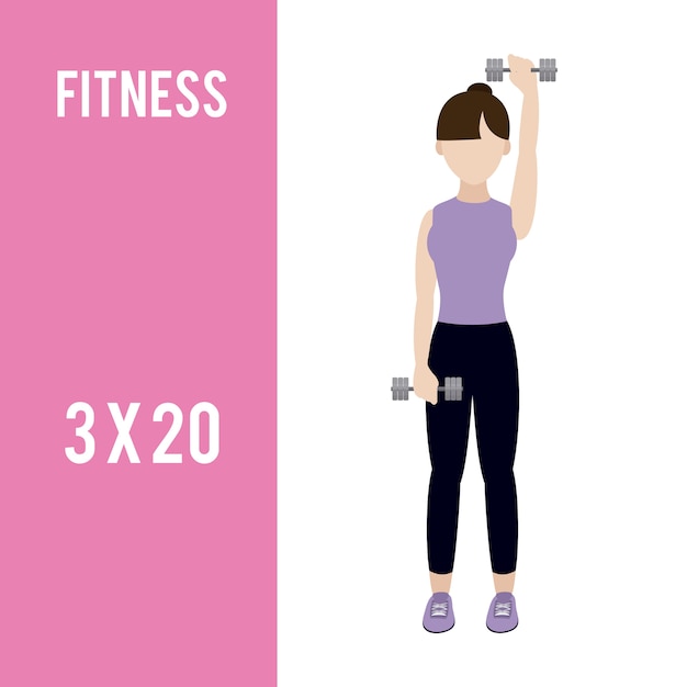 Vector woman lifting weights series vector illustration graphic design