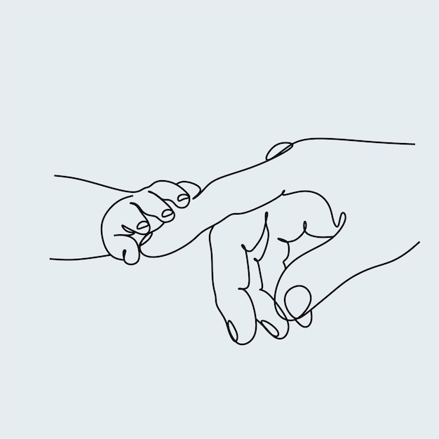 Woman Line drawing vector Pregnant woman and motherhood Line art Baby legs in mother hands