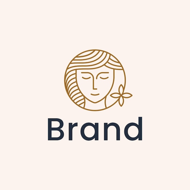 Woman line outline logo vector