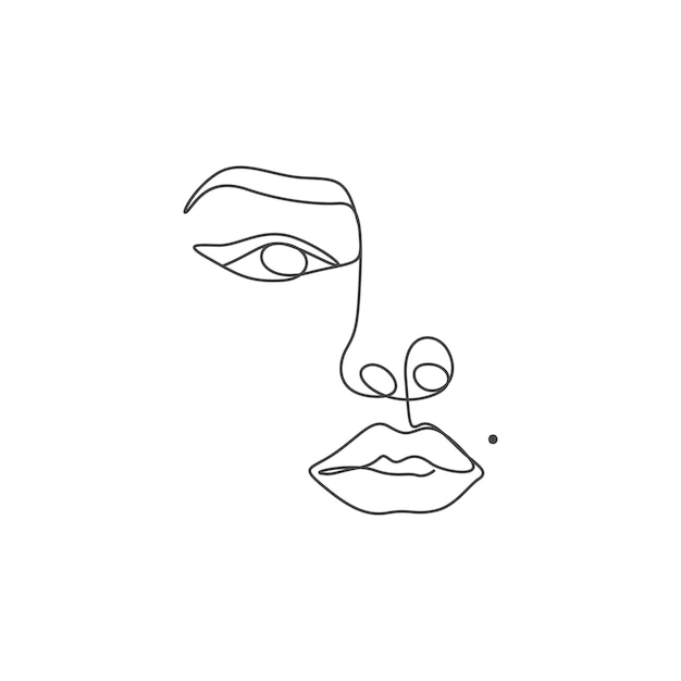 Woman linear eye line art drawing logo