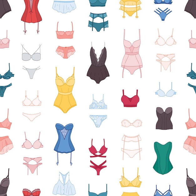 Vector woman lingerie seamless pattern