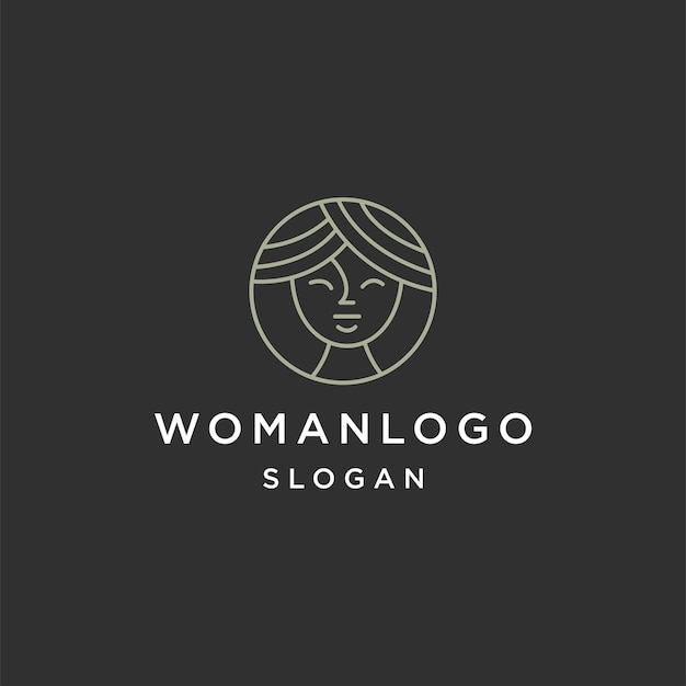 Modello di progettazione dell'icona del logo della donna