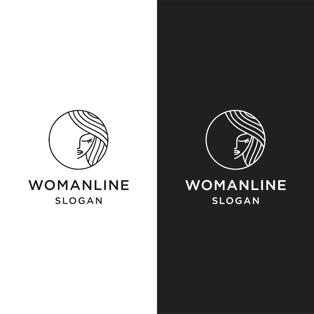 Vector woman  logo icon flat design template