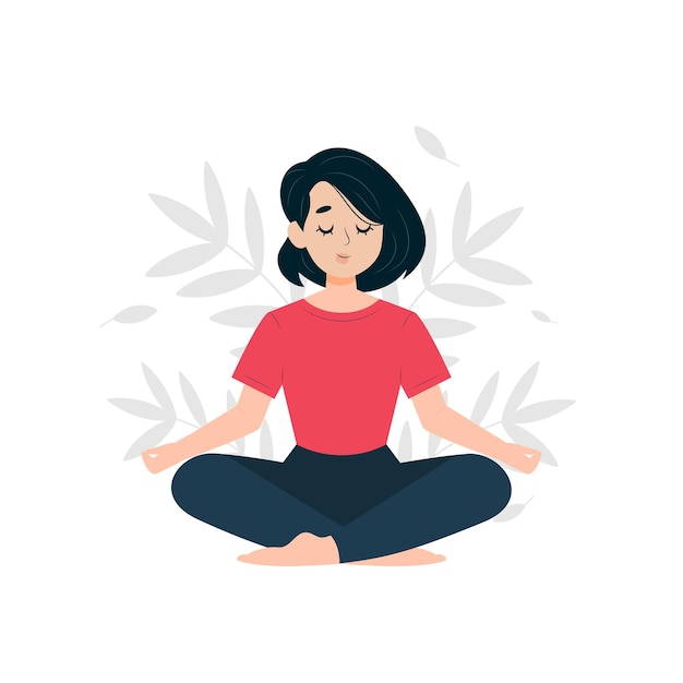 Woman in lotus position