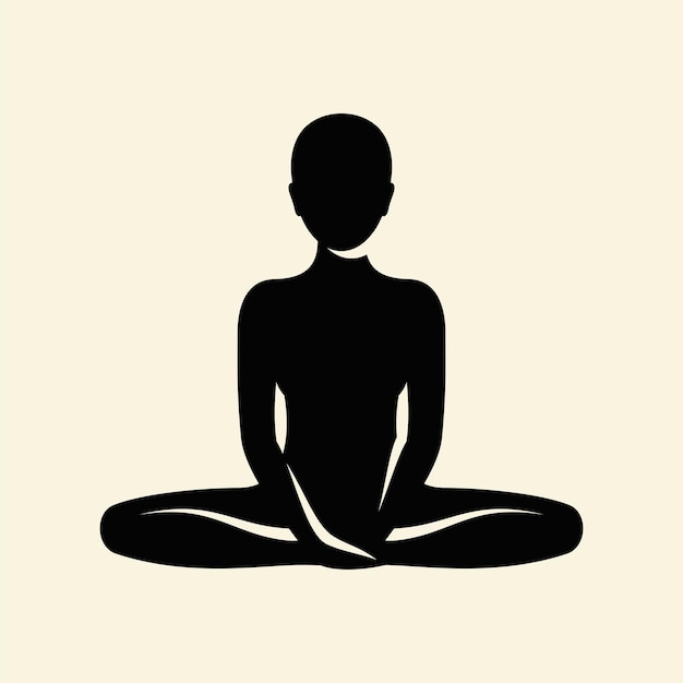 Donna in posa yoga del loto illustrazione del vettore di meditazione e yoga