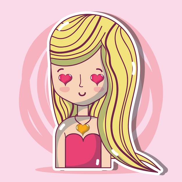 Woman lover with hairstyle design