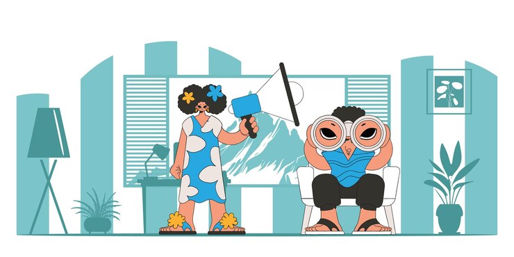 Vector woman and man specialists human resource and staff recruitment