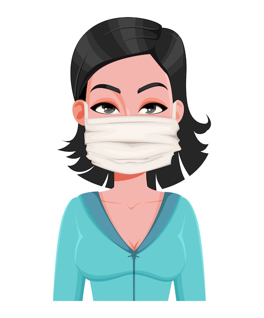 Woman in medical mask. Novel coronavirus 2019-nCoV