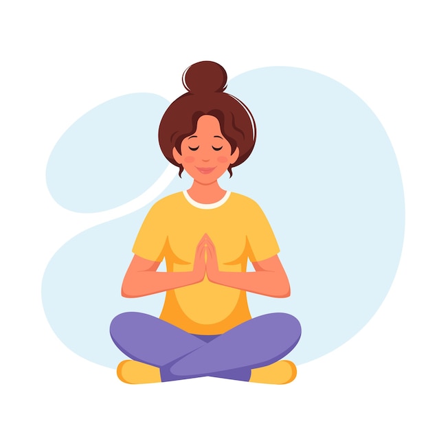 woman meditating in lotus pose