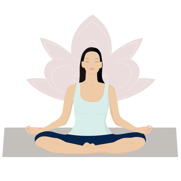 A woman meditating in a lotus pose.