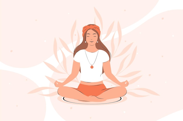 Woman meditating practicing yoga