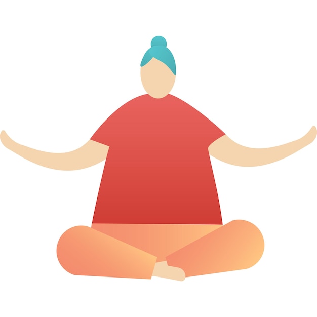 Vector woman meditating vector icon isolated on white