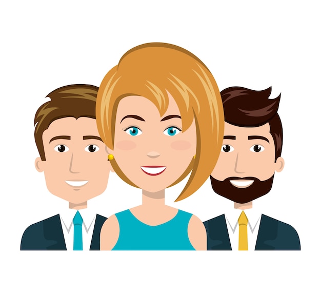 Woman and men cartoon resources human business