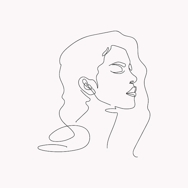 Woman minimal handdrawn illustration oneline style drawing