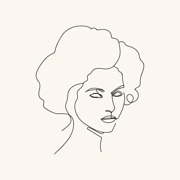 Woman minimal handdrawn illustration oneline style drawing