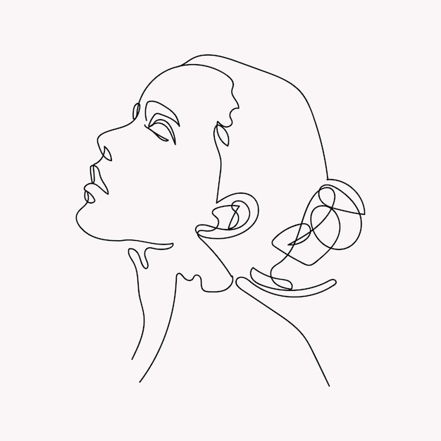 Woman minimal handdrawn illustration oneline style drawing