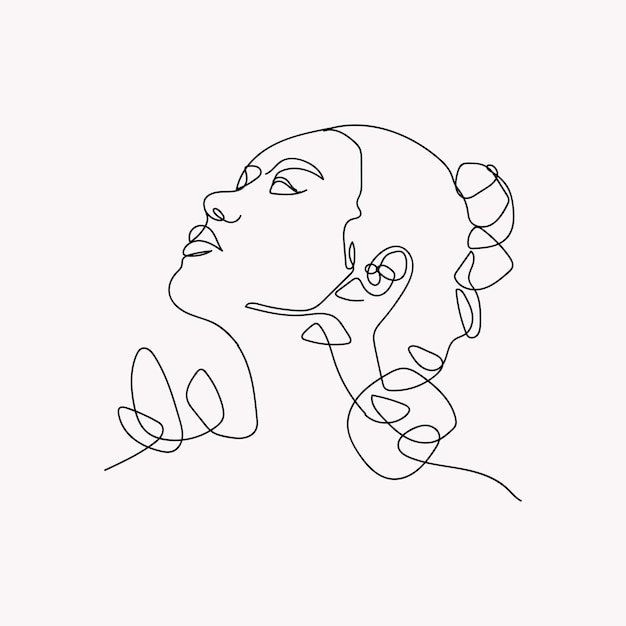 Woman minimal handdrawn illustration oneline style drawing