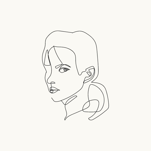 Woman minimal handdrawn illustration oneline style drawing