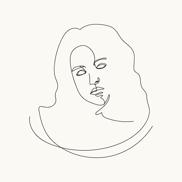 Woman minimal handdrawn illustration oneline style drawing