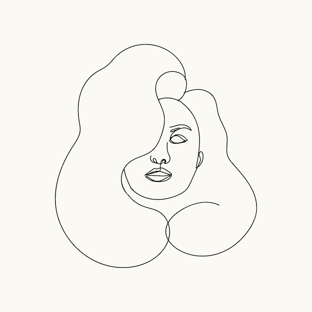 Woman minimal handdrawn illustration oneline style drawing