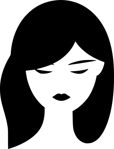 Vector woman minimalist and flat logo vector illustration