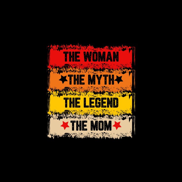 The woman the myth the legend the mom retro vintage t shirt design.