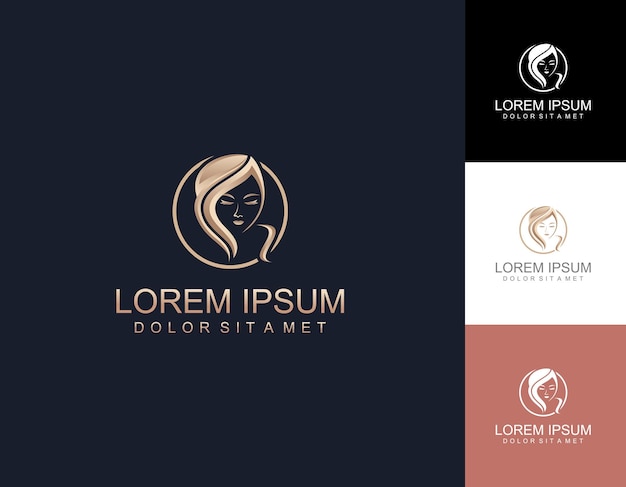 Woman natural beauty logo template