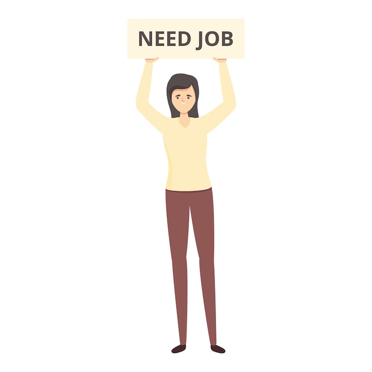 वेक्टर woman need job icon cartoon vector hire me online recruit