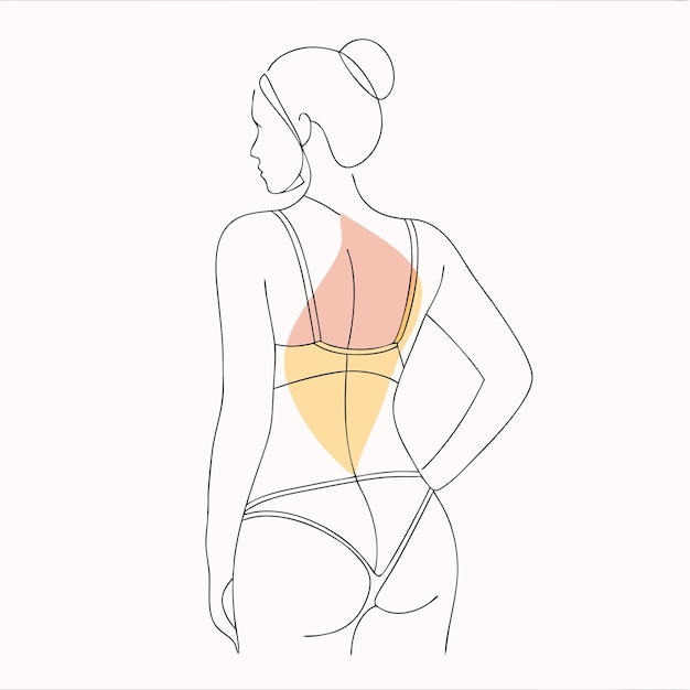woman nude body one line art illustration