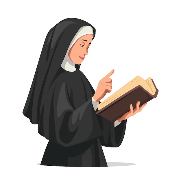 Woman_nun_with_open_bible_in_hands_points_finger