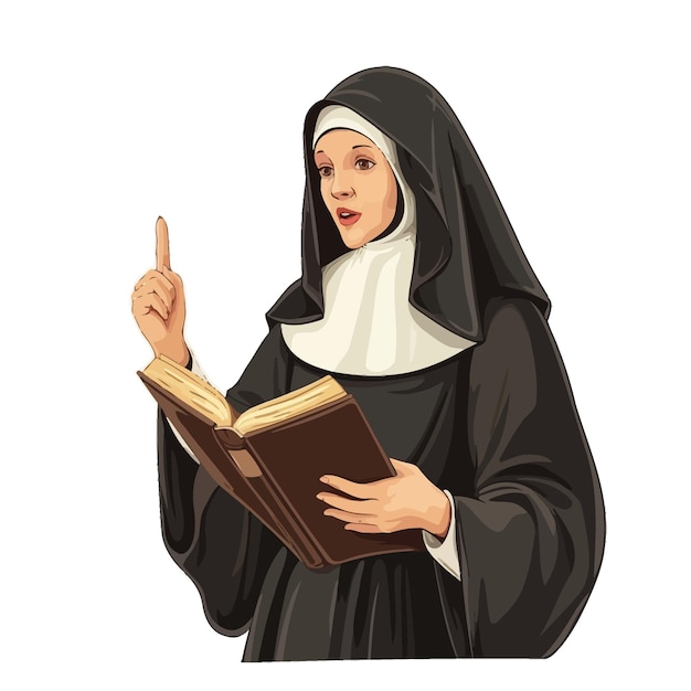 Woman_nun_with_open_bible_in_hands_points_finger