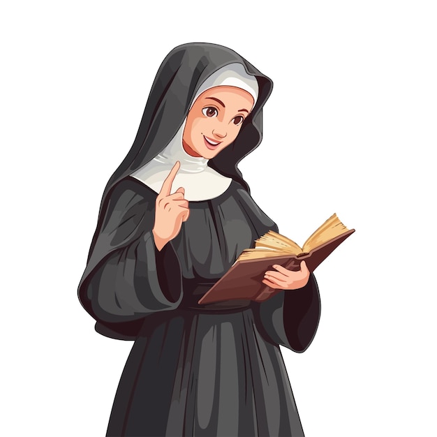 Woman_nun_with_open_bible_in_hands_points_finger