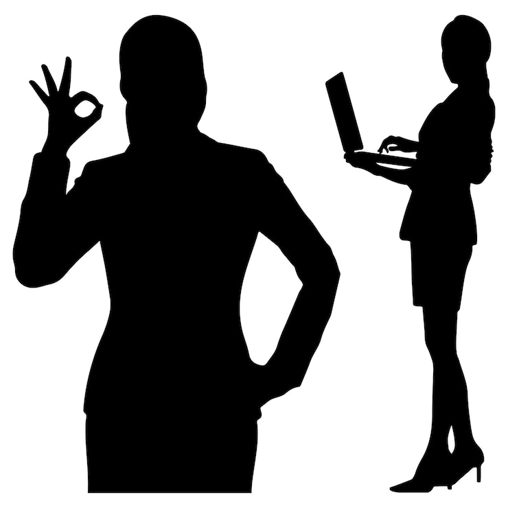 Vector woman office silhouette vector